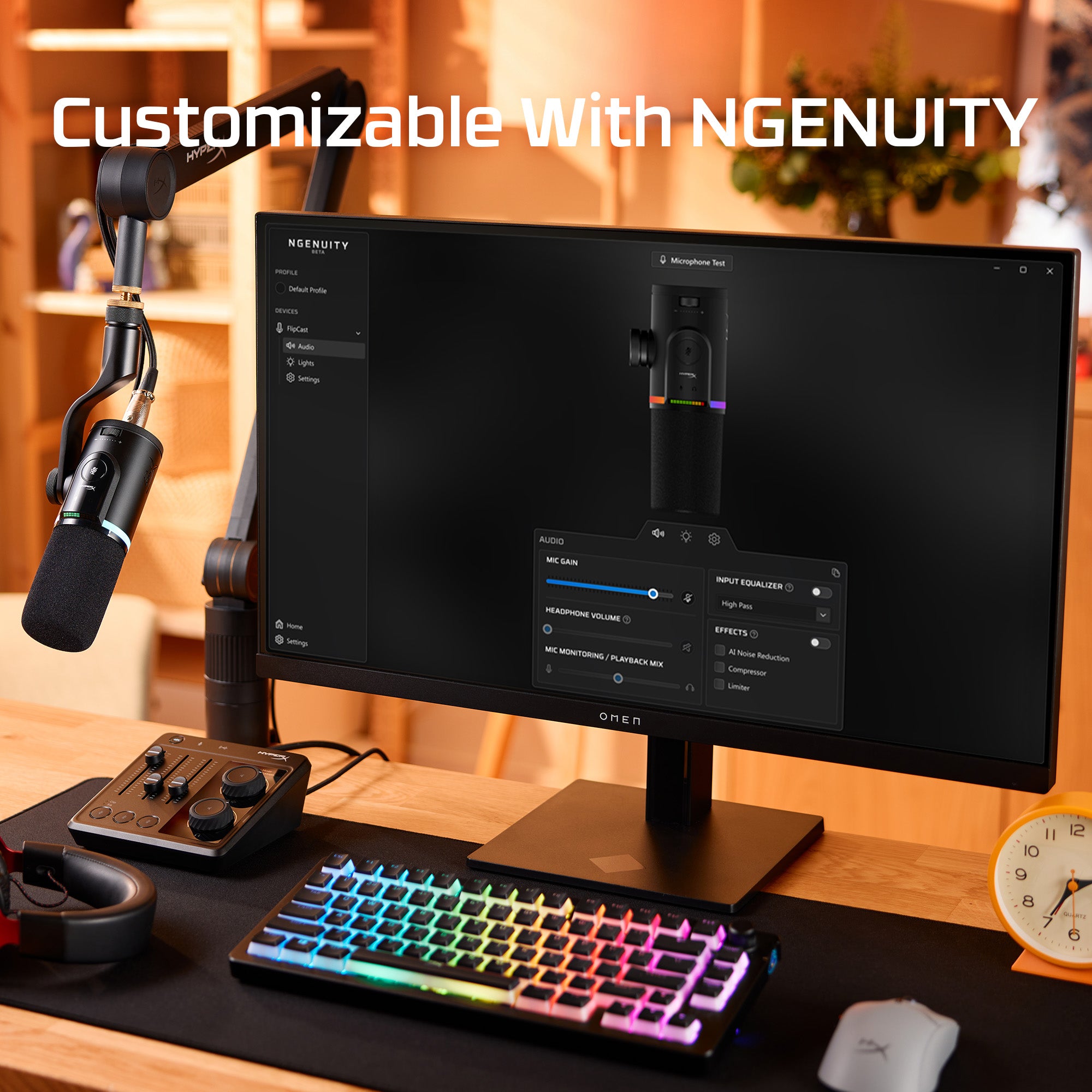 HyperX FlipCast – dynamisches USB/XLR-Mikrofon (schwarz) - 09