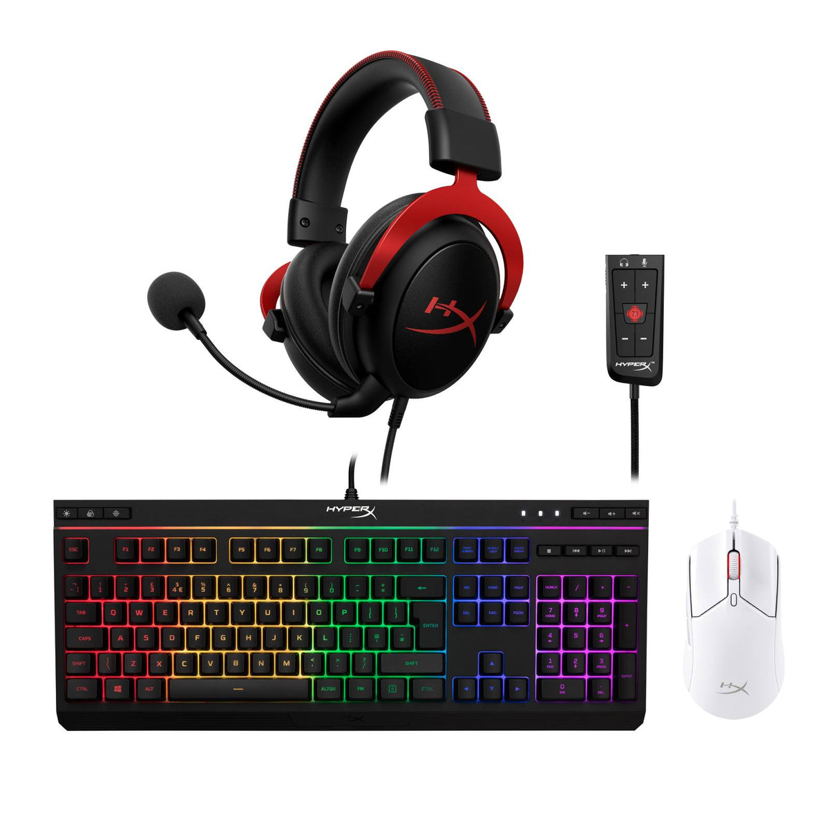 HyperX Kombi-paket - Cloud II + Alloy Core + Pulsefire Haste 2