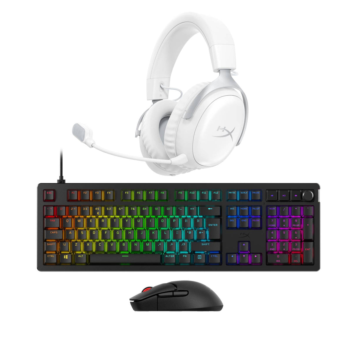 HyperX Kombi-paket- Cloud III S Wireless + Alloy Rise + Pulsefire Saga Pro Wireless