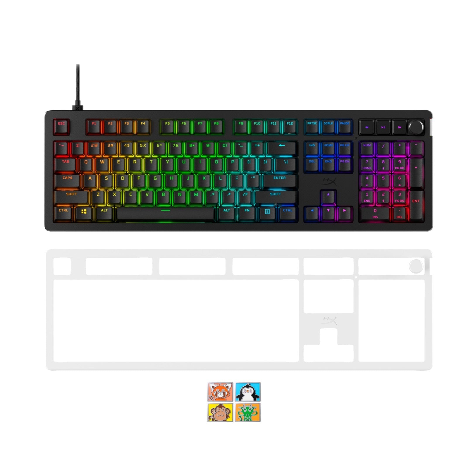 HyperX Kombi-paket – Alloy Rise + Obere Platte + Badge Pack