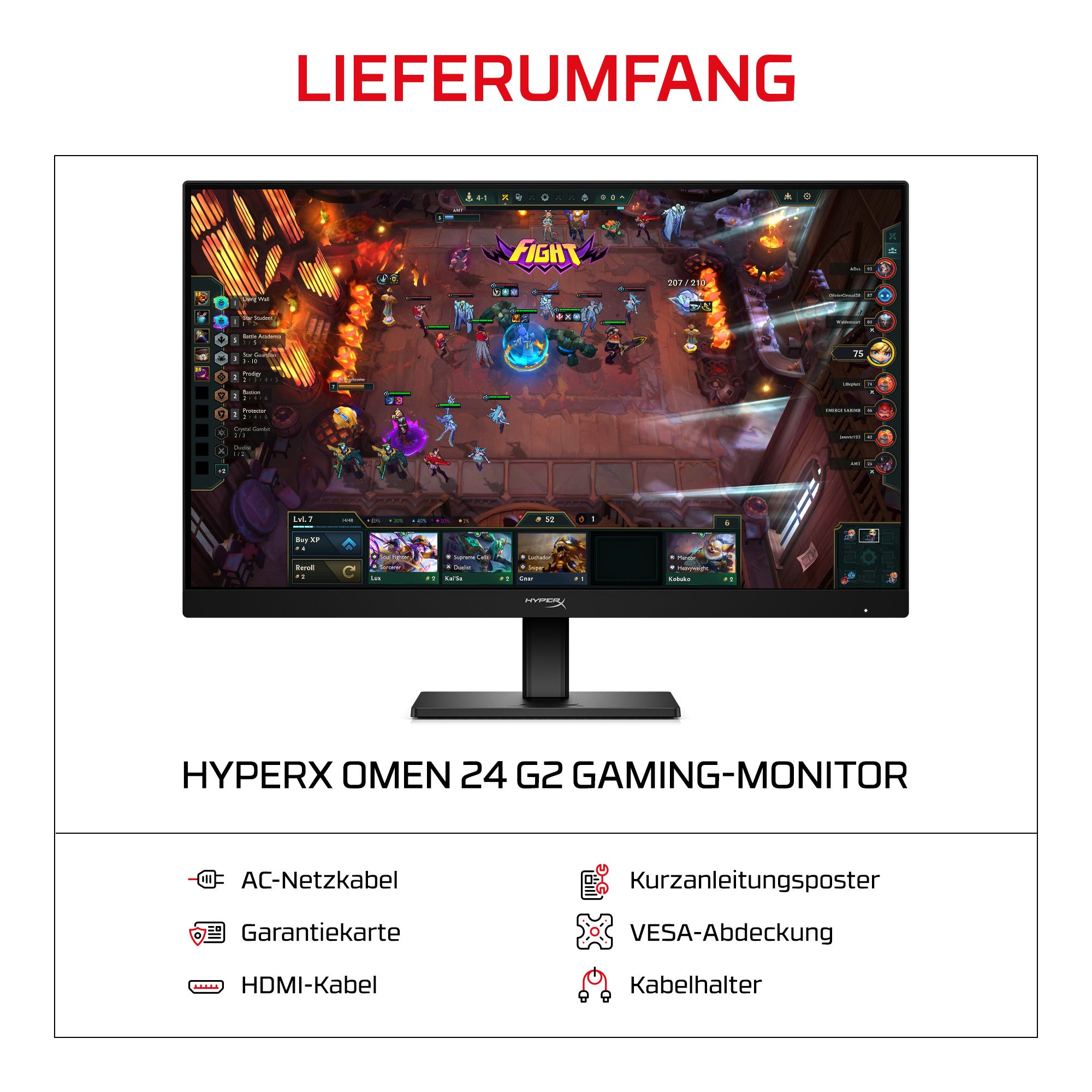 HyperX OMEN 23,8 Zoll FHD 180 Hz Gaming-Monitor – OMEN 24 G2 - 09