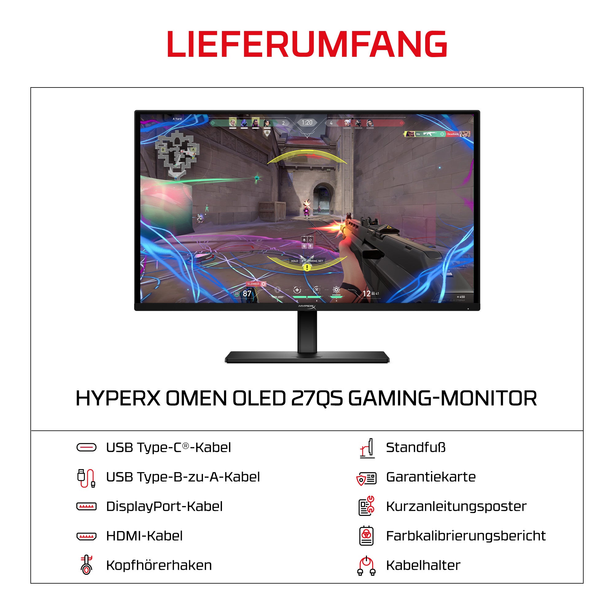 HyperX OMEN OLED 27 Zoll QHD 500 Hz Gaming-Monitor – OMEN OLED 27qs - 10