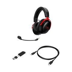 HyperX Cloud III IDS-Basismodell – Gaming-Headset (schwarz/rot) - 08