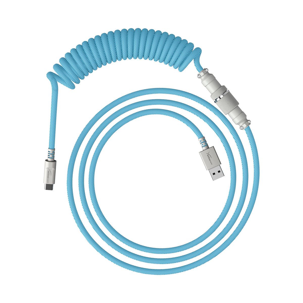 HyperX USB-C Spiralkabel hellblau-weiß - 01