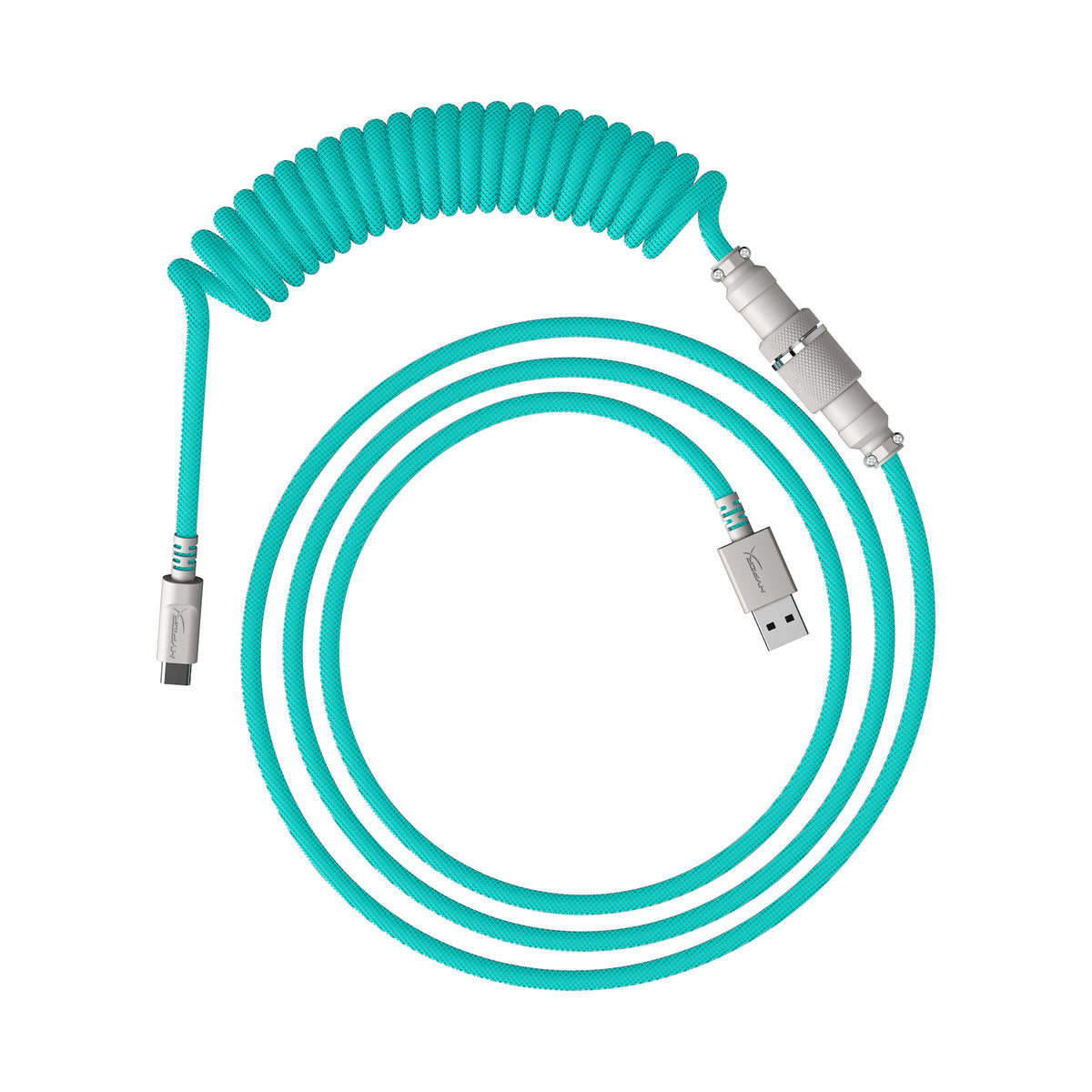 HyperX USB-C Spiralkabel hellgrün-weiß - 01