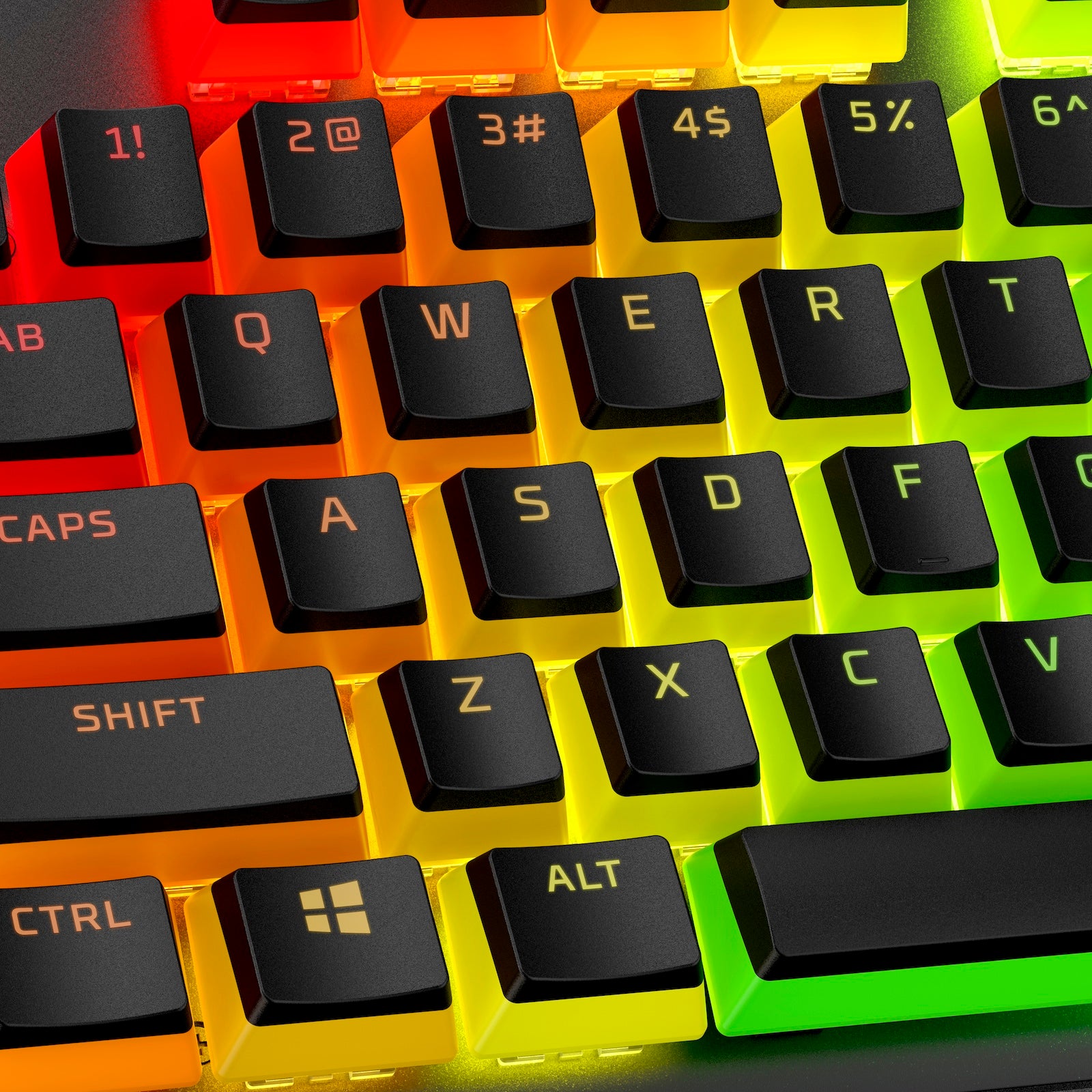 HyperX Pudding Keycaps 2 – vollständiger Tastensatz – PBT – schwarz (US-Layout) - 01