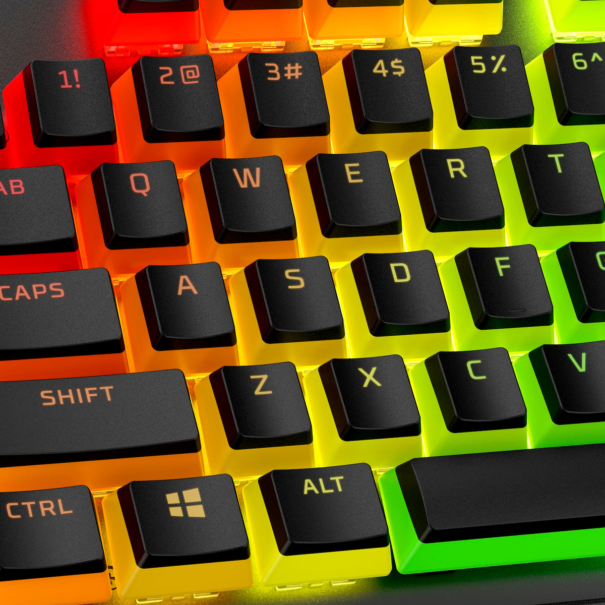 HyperX Pudding Keycaps 2 – vollständiger Tastensatz – PBT – schwarz (US-Layout) - 01