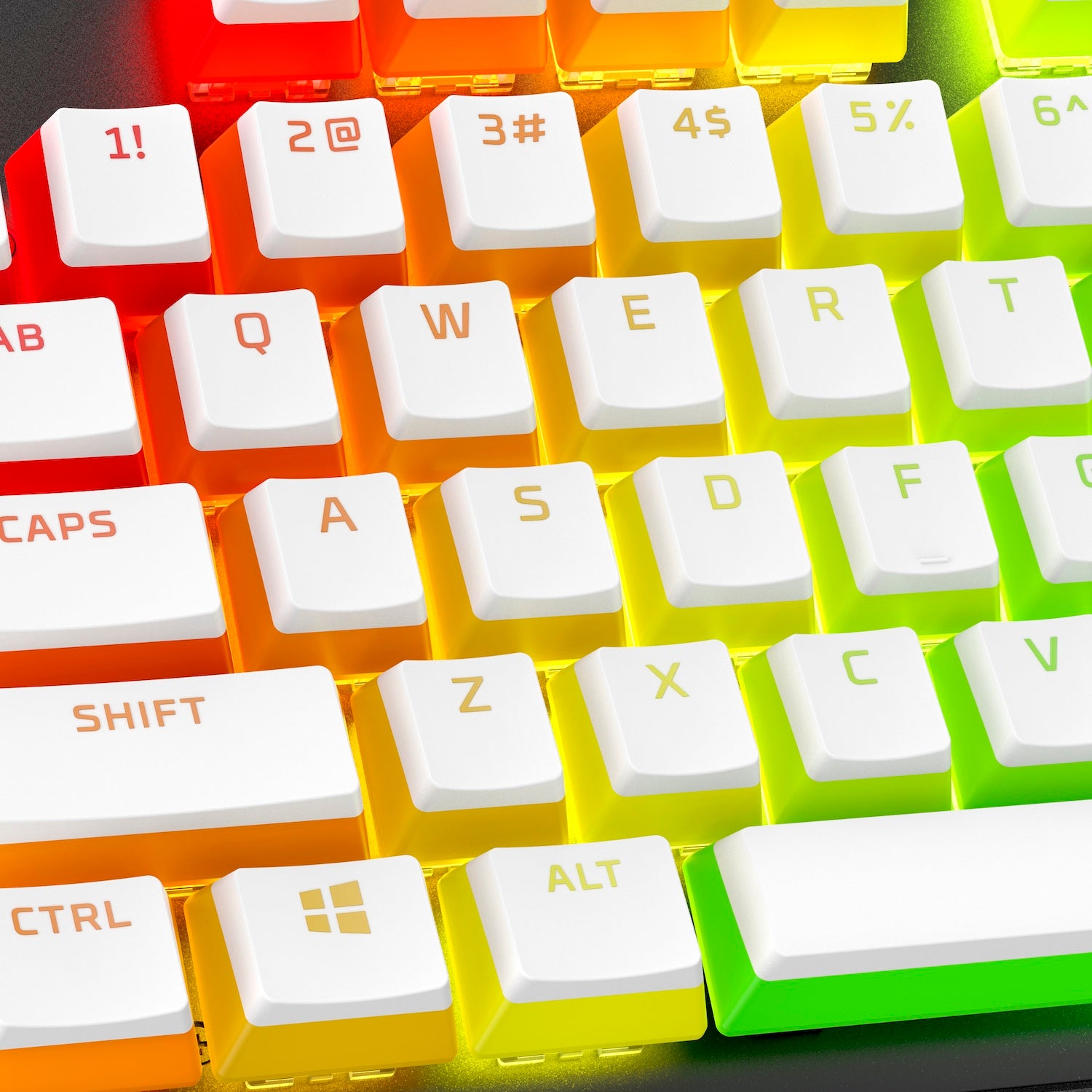 HyperX Pudding Keycaps 2 – vollständiger Tastensatz – PBT – weiß (US-Layout) - 01