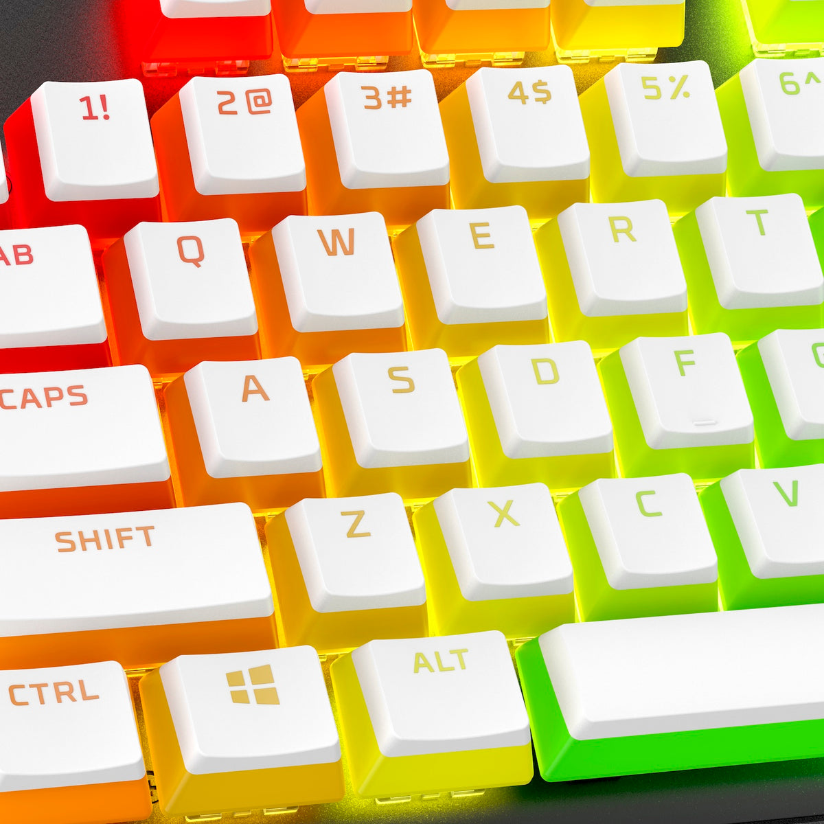 HyperX Pudding Keycaps 2 – vollständiger Tastensatz – PBT – weiß (US-Layout) - 01