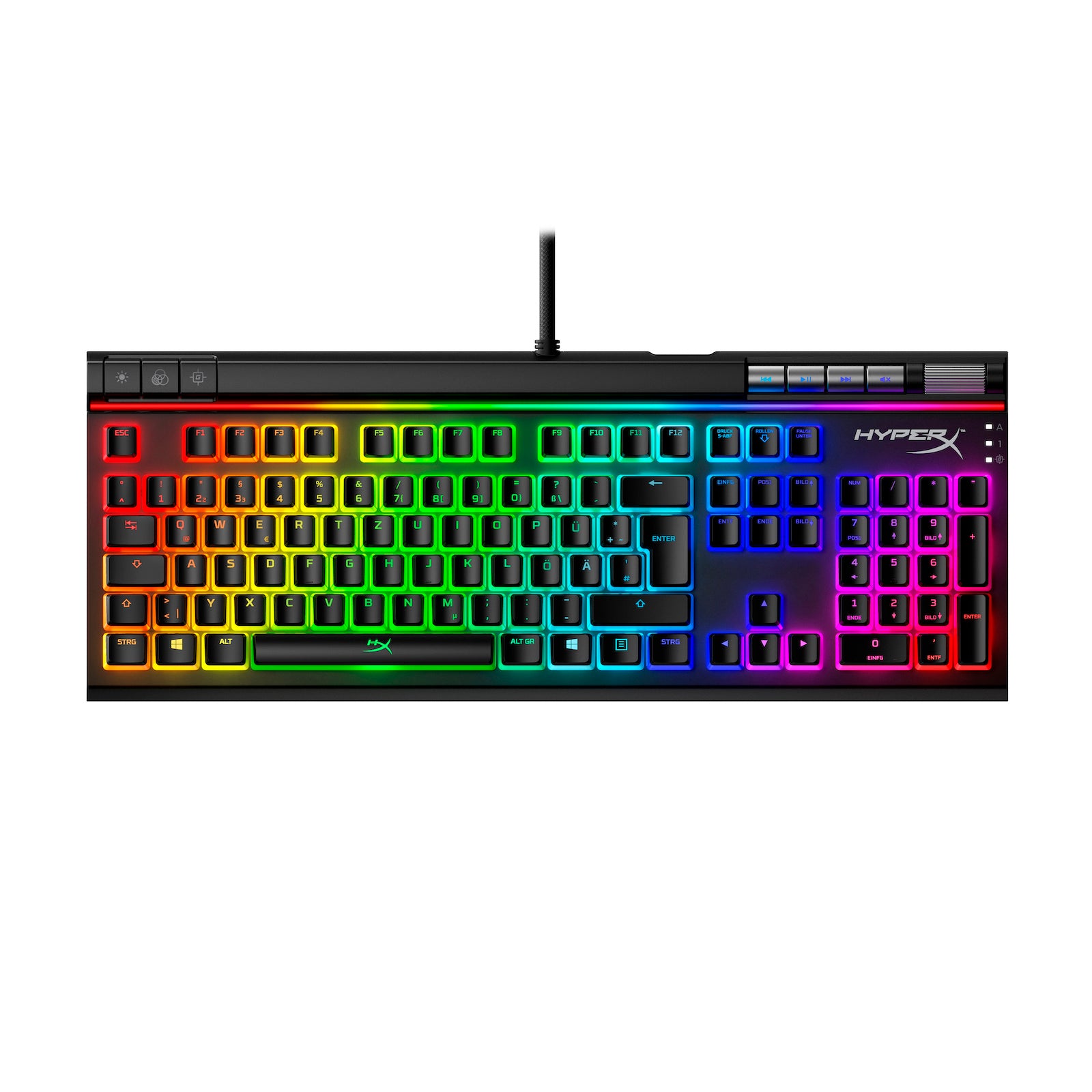 HyperX Pudding Keycaps – Vollständiger Tastensatz – ABS – Schwarz (DE-Layout) - 03