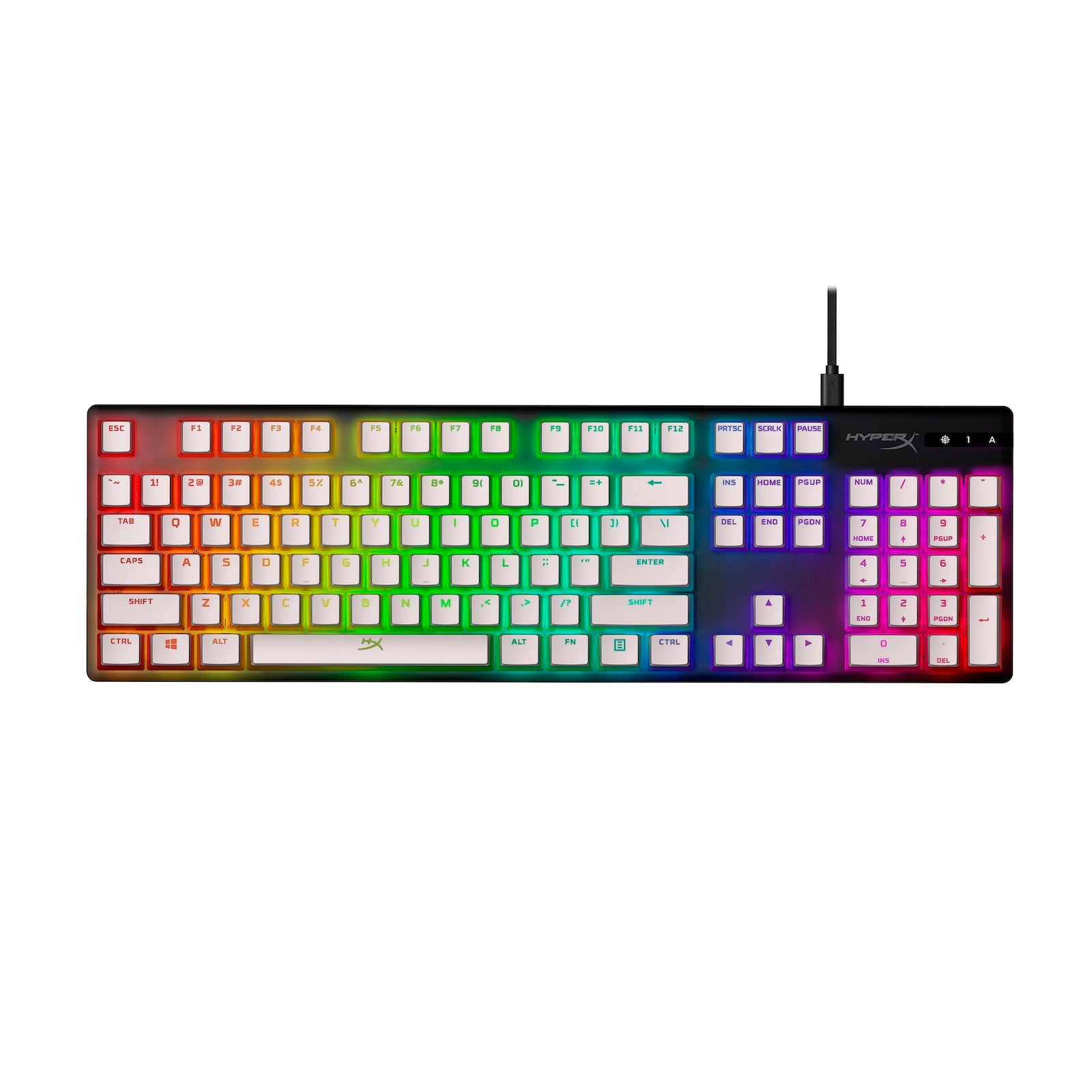 HyperX Pudding Keycaps – voller Tastensatz – PBT – weiß (US-Layout) - 02