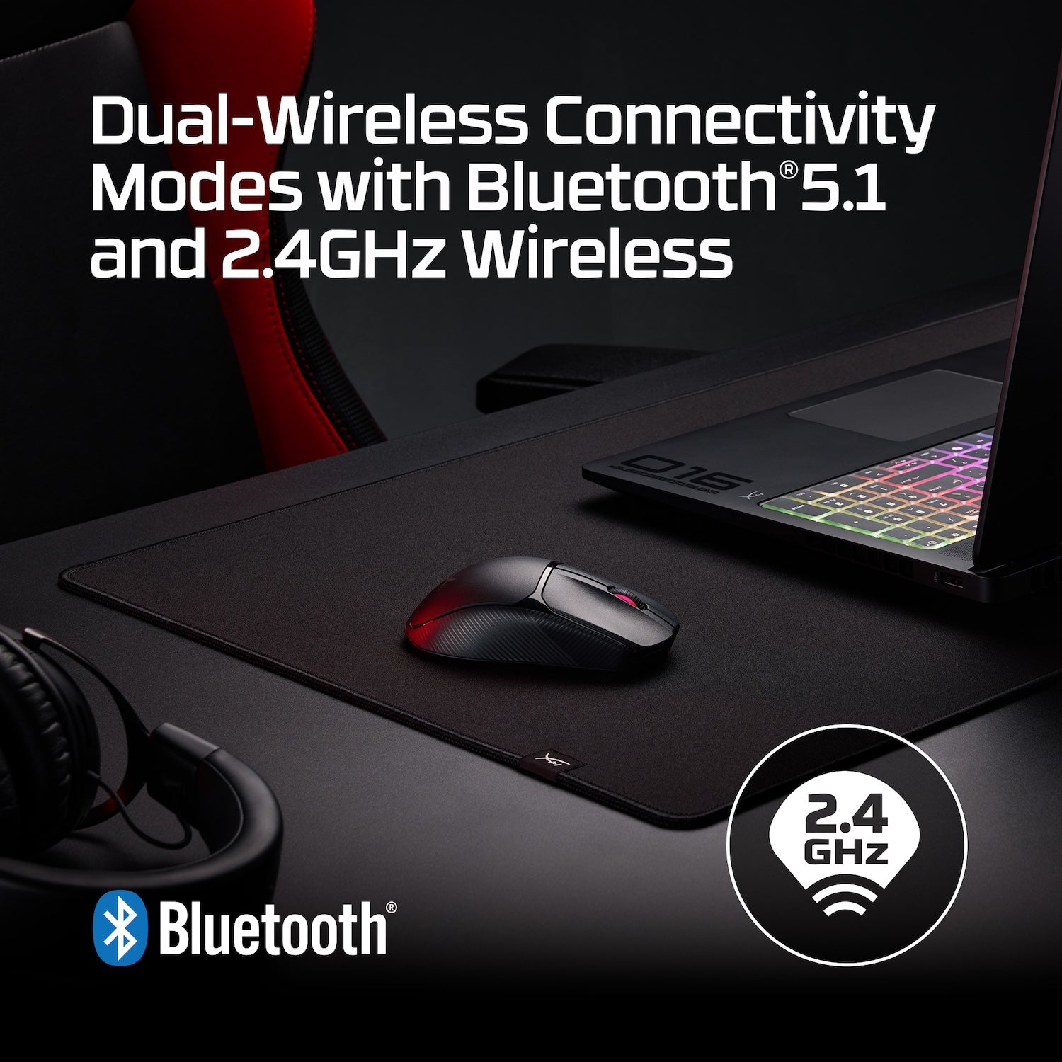 HyperX Pulsefire Fuse – Wireless-Gaming-Maus (schwarz) - 06