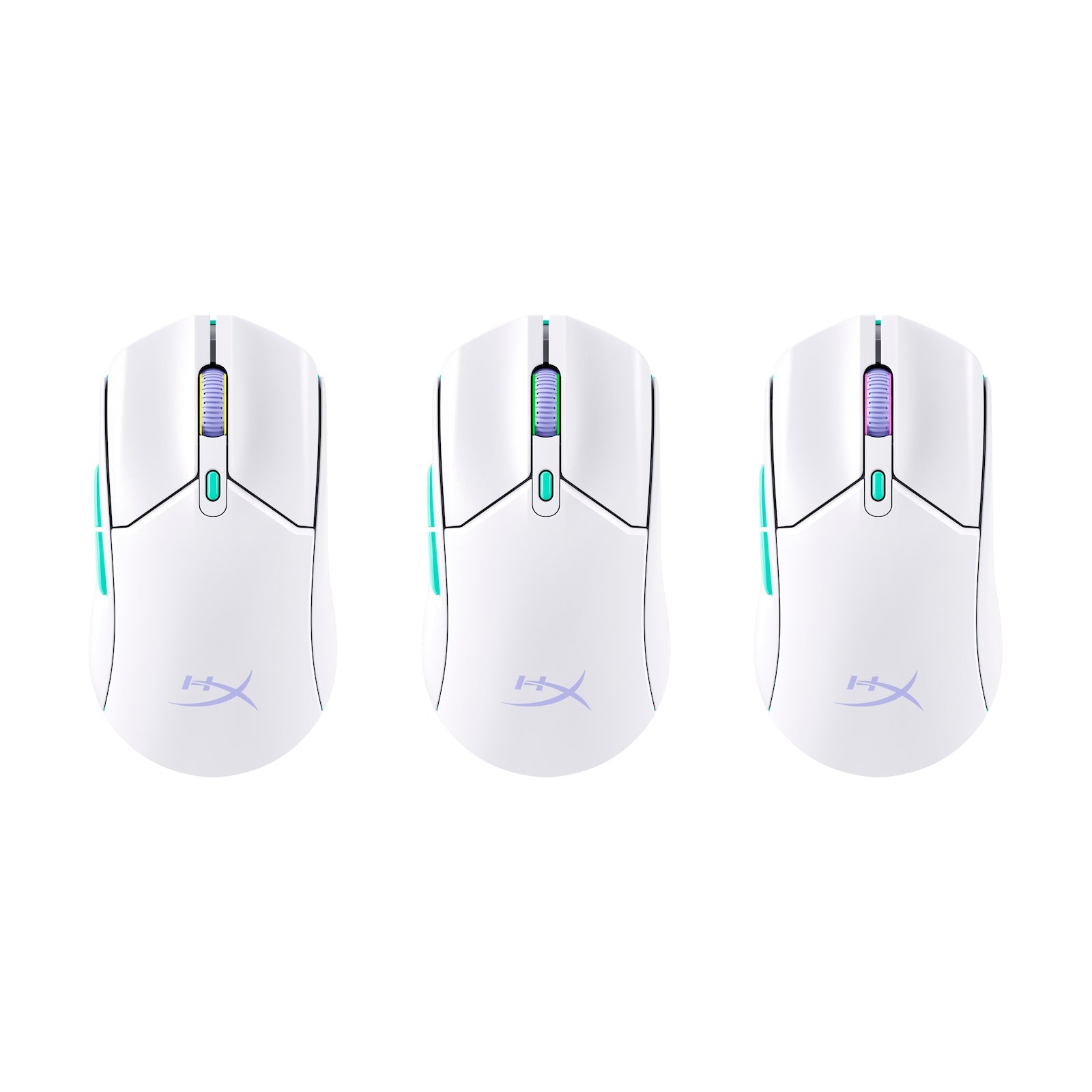 HyperX Pulsefire Haste 2 Core WLS – Gaming-Maus (Weiß/Grün/Violett) - 07