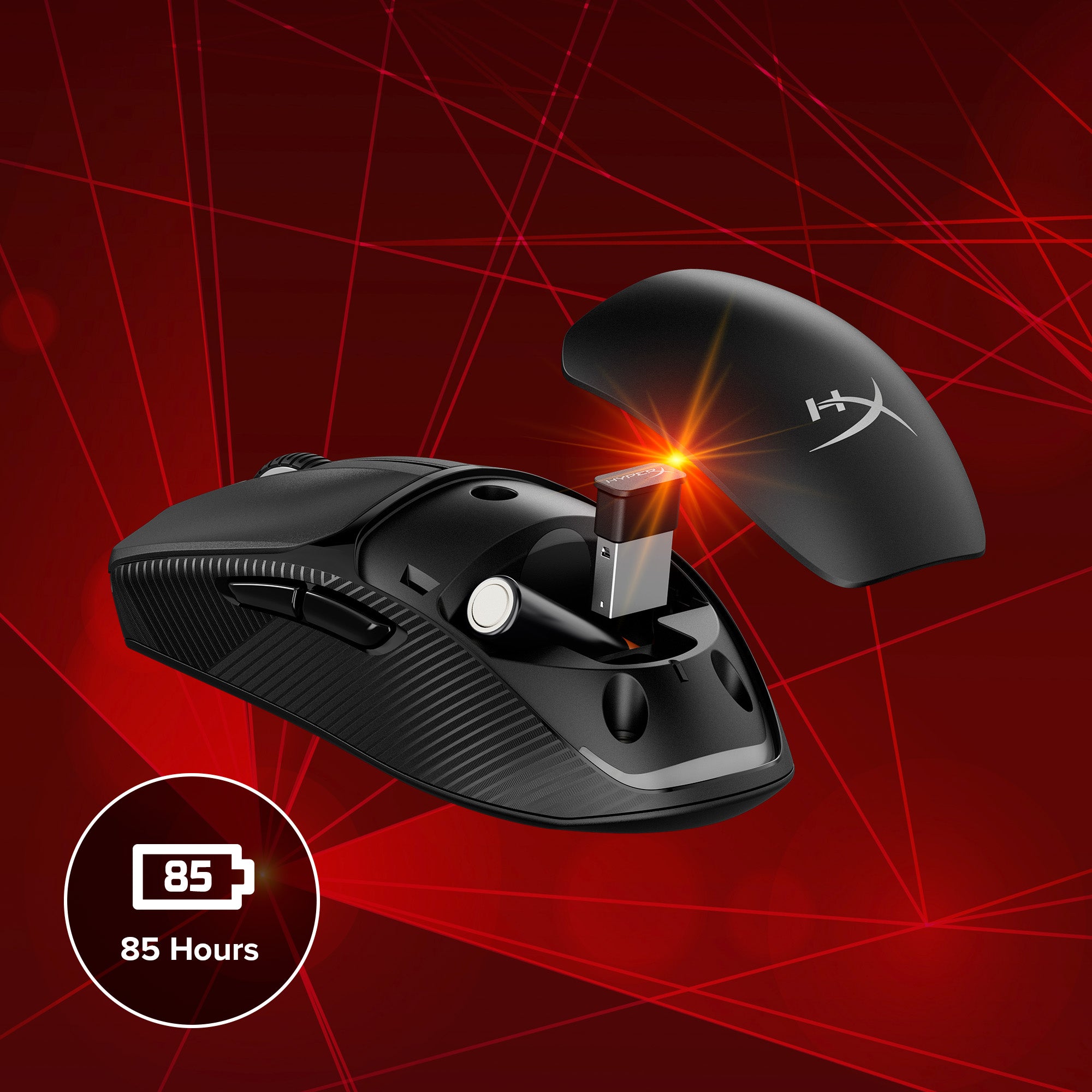 Bis zu 85 Stunden[1] Gaming-Zeit mit einer einzigen Batterie vom Typ AAA