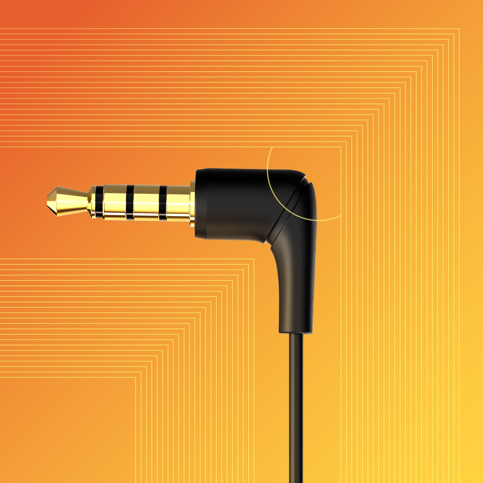 Flacher 90°-Stecker, um Knoten zu verhindern
