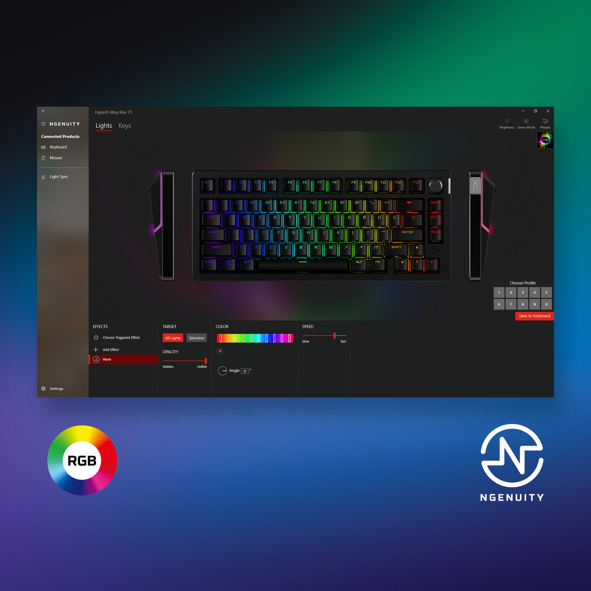 Speichere bis zu 10 Profile auf deiner Tastatur